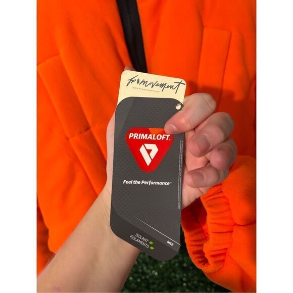 Free People Movement New Renegade Fleece puffer jacket orange Sz Large - Picture 6 of 10